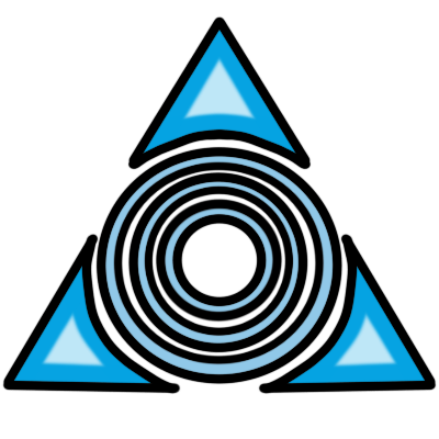 Simplified emblem of the Azorius Senate, the blue and white guild, from Magic: the Gathering.